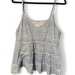 American Eagle Outfitters Blue and White Patterned Camisole